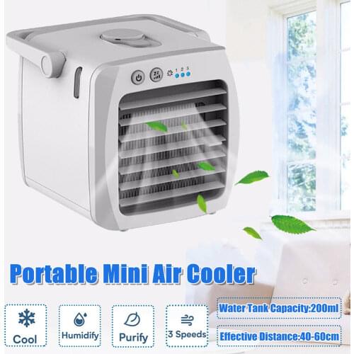 Mini USB Portable Air Conditioner Humidifier Purifier 7 Colors Light Desktop Air Cooling Fan Air Cooler Fan For Office Room