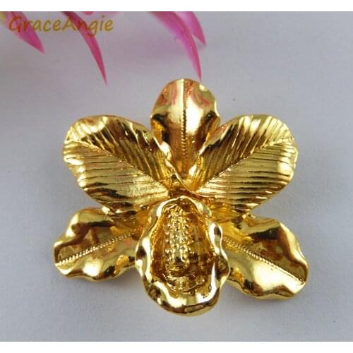 Private Design 3PCS Gold Tone Flower Charms Creative Bag Hanging Art Finding Accessory Necklace Pendant Wholesale