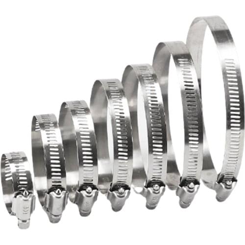 Stainless Steel Adjustable Drive Hose Clamp Fuel Line Worm Size Clip Hoop Hose Clamp Pipe Pole Mount Bracket for CCTV Camera