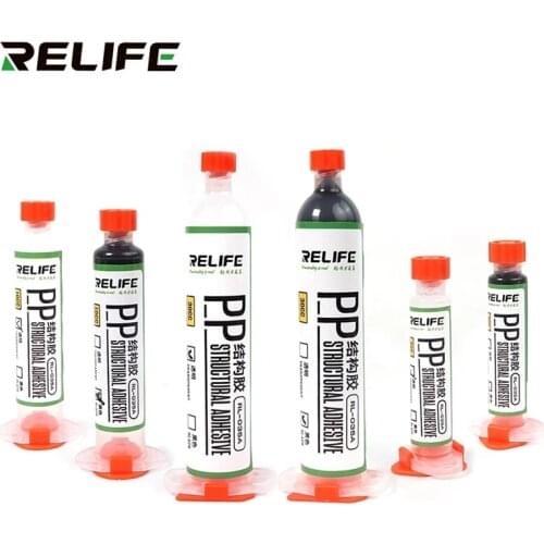 RELIFE RL-035A PP Structural Adhesive Black Transparent for iPad Mobile Phones Frame Back Cover Bracket Bonding with 5 Needles