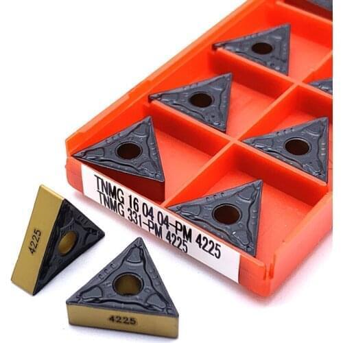 10PCS TNMG160408 PM4225 TNMG160404 PM4225 External Turning Tool Tnmg160408 Cermet Grade Carbide Blade Turning Tool Turning Blade