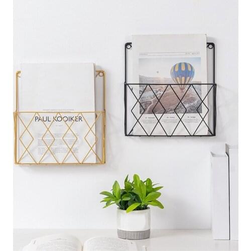 1Pc Modern Wall Mounted Magazines Newspaper Storage Rack Home Bedroom Hanging Book Display Shelf