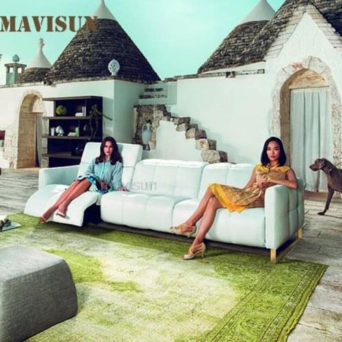 Modern Nordic Long Chair Sofa Salon Electric Multifunctional Sofa Combination Simple Office Home Living Room Bedroom Furniture