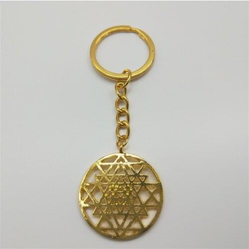 Sri Yantra Silver Color Keychain & for women flower of life Molecule Keychain Graducation Gift