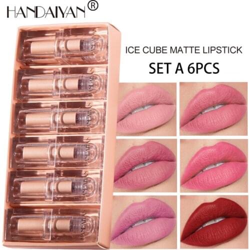 6 Color Long-lasting Non-fading Waterproof Matte Lipstick Velvet Fog Surface Matte Lipstick Suit Women Cosmetics TSLM1