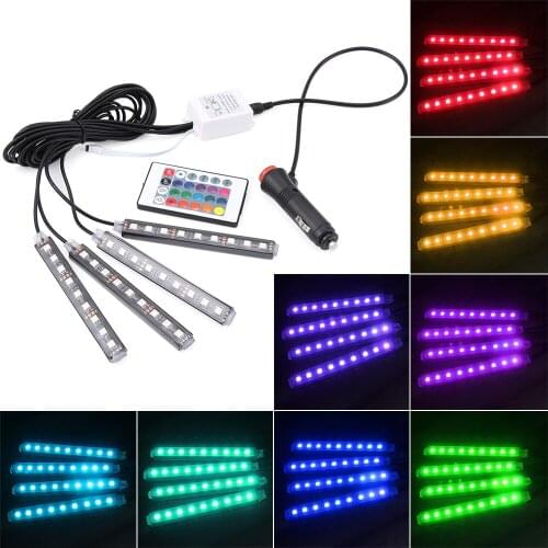 1Set Car USB Interior Strip Lamp 9 LED Strip for kia niro kia rio 2018 octavia a5 golf mk7 peugeot 308 hover chr renault