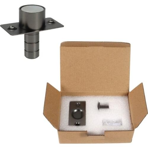 Ultra Thin Invisible Stainless Steel Black Door Stop Magnetic Floor Mount Hidden Automatic Suction Door Stopper Holder Catch