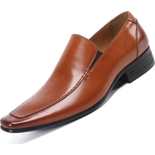 Italian Men Oxford Shoes Genuine Leather Slip On Men Dress Shoes Trending Office Business Wedding Formal Shoes for Men