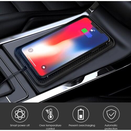 Vehemo Fast Wireless Charger Car Interior Mount Automobile DC5V 1A 5W Black Non-Slip Phone Charging Auto Parts Dashboard Holder