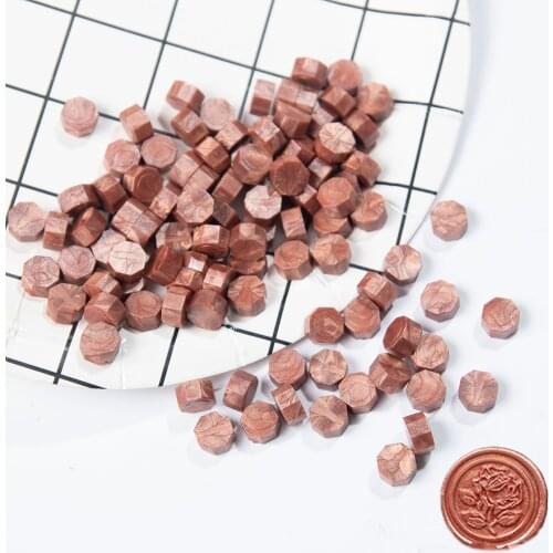 100Pcs/Lot Retro Octagon Stamping Sealing Wax Beads Wax Seal Stamps for Envelope Documents Wedding Birthday Party Invitation