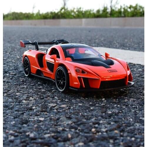 1:32 alloy pull back senna super sports car model,high simulation sound and light car toy,4-door design,free shipping