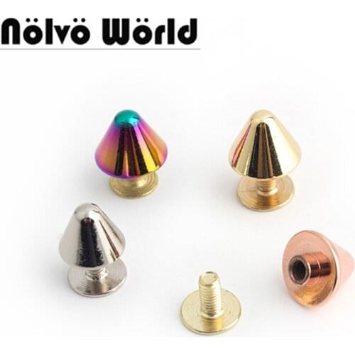 50pcs polished nickle turriform head rivet metal bag snap rock stud,purse bottom screw rivets