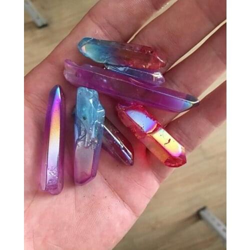 100 grams New fashionable electroplated crystal electroplated polychromatic crystal column wand point household decoration