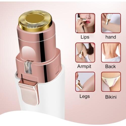 2 In 1 Electric Eyebrow Trimmer Shaver For Ladies Hair Remover With LED Light Women Epilator Razor Face Hair Cleanser Machine #D