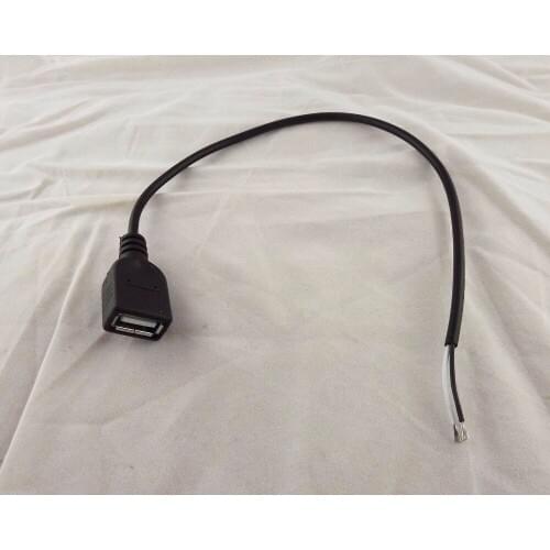 20pcs USB 2.0 A Female Jack 2 Pin 2 Wire Power Charge Cable Cord Connector DIY 30cm