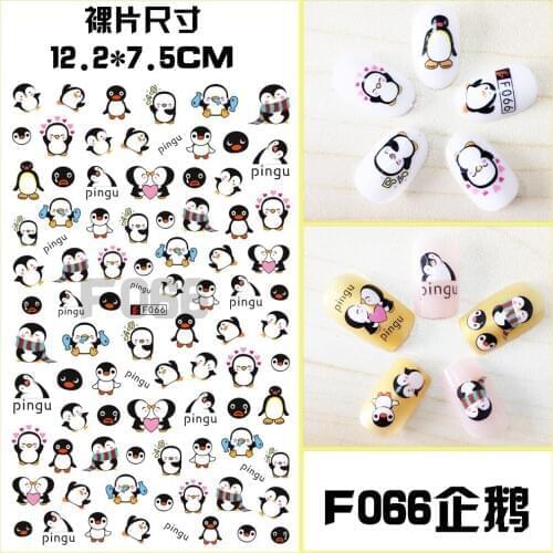 3D Nail Sticker Anime Penguin Baby Slider Nails Art Decoration Wraps Decals Cute Design Adhesive Manicure Tips Stickers Pegatina