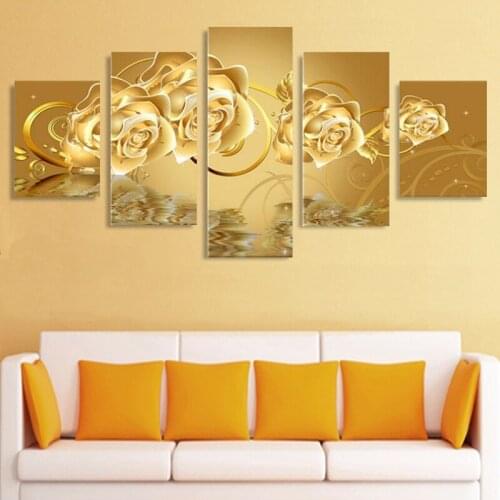 No pictures frame 5 piece Retro London Large Image Canvas painting abstract art wall decoration room home on posters