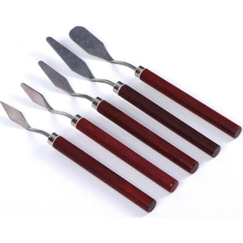 Reusable 5Pcs Professional Stainless Steel Spatula Kit Palette for oil Knife Fine Arts Painting Hand Tool Set Flexible Blades