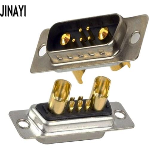 5pcs Gold-plated D-SUB 7W2 DB 7 pin Female Male Hybrid Power Supply Welding Adapter Connector 40A 30A