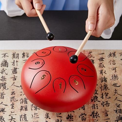 6 Inch 8 Tone Mini Steel Tongue Drum 8 Tune Hand Pan Drum Tank Hang Drum With Drumsticks Carrying Bag Percussion Instruments