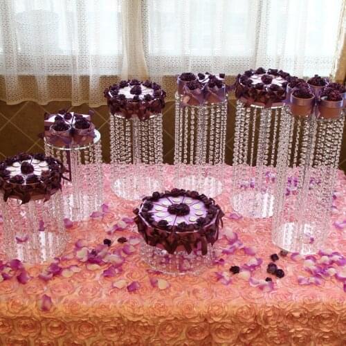 7Pcs Party Anniversary Birthday Supply Craft Display Wedding Crystal Clear Circle Acrylic Round Cupcake