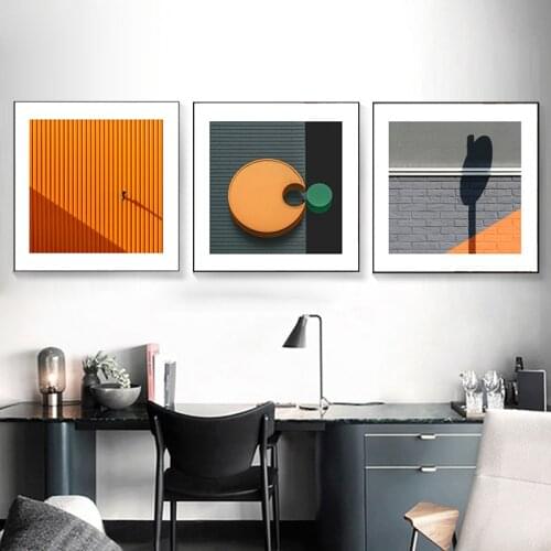 Abstract Geometry Amazing Buiding Corners Bright In Colour Canvas Painting Wall Pictures for Living Room Aisle Art Print Posters