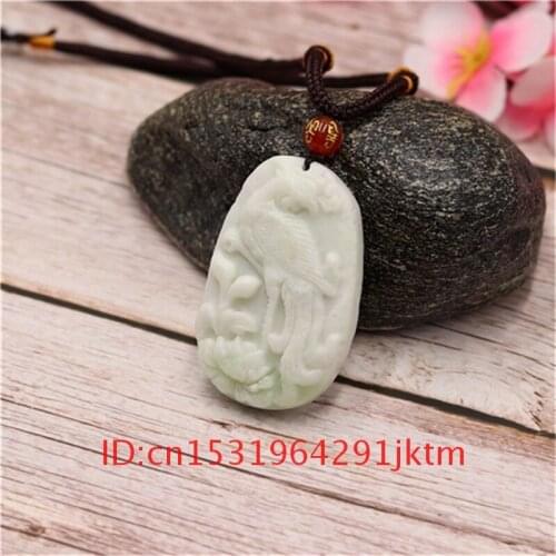Accessories Carved Pendant Necklace Natural for White Fashion Jade Amulet Women Men Chinese Phoenix Gifts Jewelry Charm