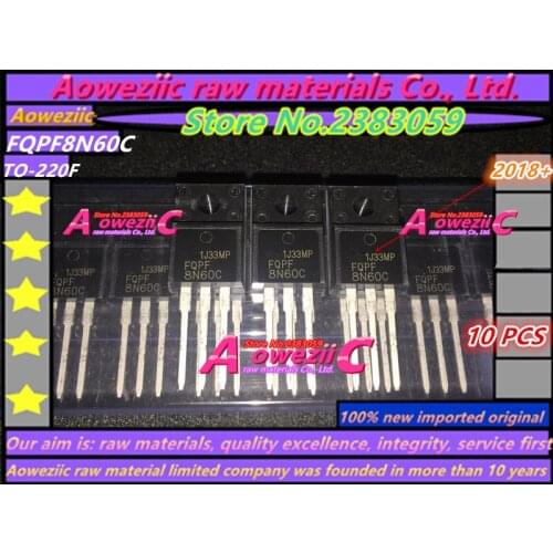 Aoweziic 2018+ 100% new imported original FQPF8N60C 8N60 TO-220 N channel MOS FET 600V 7.5A