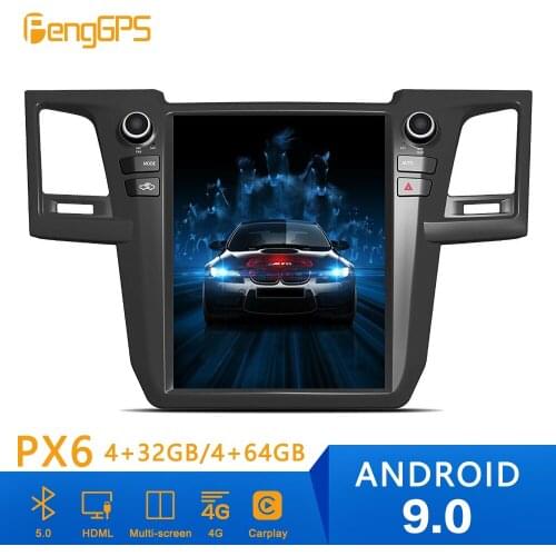 Android 9.0 PX6 4+64GB Tesla Style Car DVD Player GPS Navigation For Toyota Fortuner 2007-2015 Head Unit Multimedia Radio Player