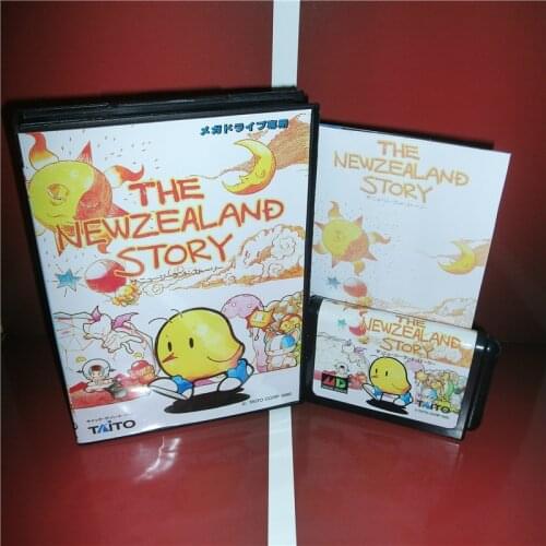 The Newzealand Story Japan Cover with Box and Manual For Sega Megadrive Genesis Video Game Console 16 bit MD card