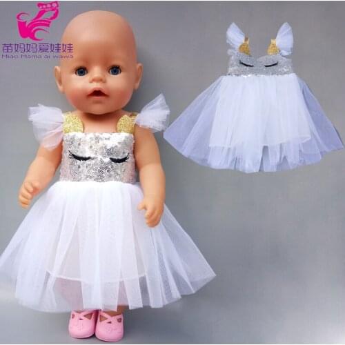 43cm Baby Doll White Dress 18 Inch OG Girl Doll Dress Children Birthday Gift