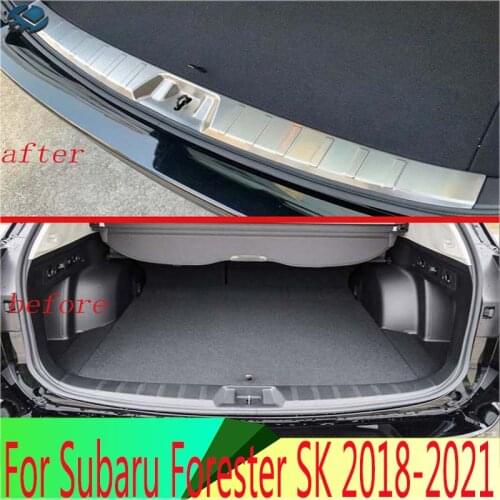 For Subaru Forester SK 2018 2019 Decorate Accessories Rear Trunk Scuff Plate Door Sill Cover Molding Garnish
