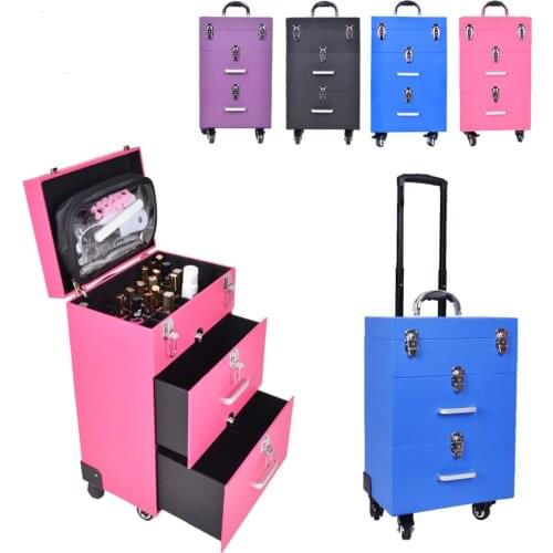 Hot professional makeup trolley Case cosmetics cases tool box caster Munsu Nail Kit cosmetics case large capacity