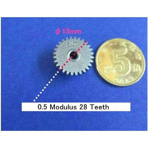 Metal dual gear 0.5 Modulus 12 Teeth 28 Teeth 3MM hole diameter 0.5M 12T+28T Variable speed reducer Gear