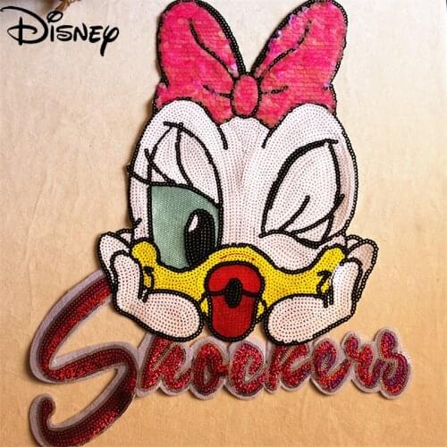 Disney Cute Cartoon Donald Duck Monogram Cloth Stickers Simple Fashion All-match Sequin Clothing Patch Stickers