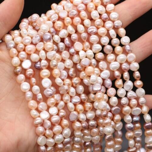 Charm Freshwater Cultured Pearls Beaded Mixed Color Natural Pearls for DIY Elegant Bracelet Necklace Accessories Strand 14