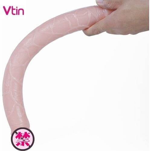 Super Long Double Head Dildo Double Dong Huge Lesbian Dildo Realistic Soft Penis Vibrator Adult Sex Toys Double Penetration