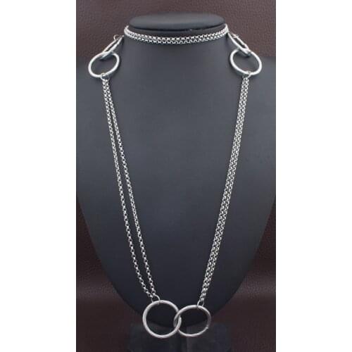 Wholesale accessory new design Fashion Stainless Steel Jewelry gold And silver Color Necklace NFXIABCI
