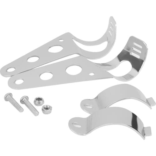 Pair 35mm-43mm Motorcycle Chrome Holder Headlight Mounting Brackets Support