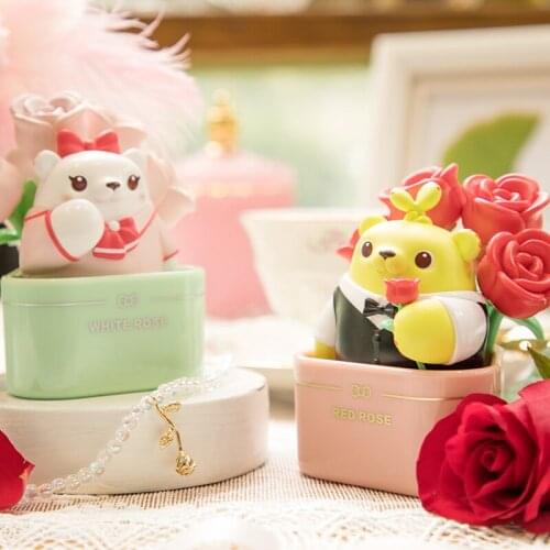 Bear authentic budding flower story series trend kid doll Christmas gift computer desktop decoration Kawaii Blind Random box