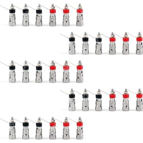 Areyourshop Sale 30 Pcs Copper Speaker Binding Post Spring Loaded Subwoofer Basket Audio Amplifier Terminal