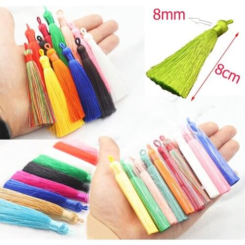 10/20pcs 28 Color Mix 8 cm Colorful Cotton Silk Tassel Brush Charm Handmade Crafts Sati Tassel Pendant DIY Supplies for jewelry
