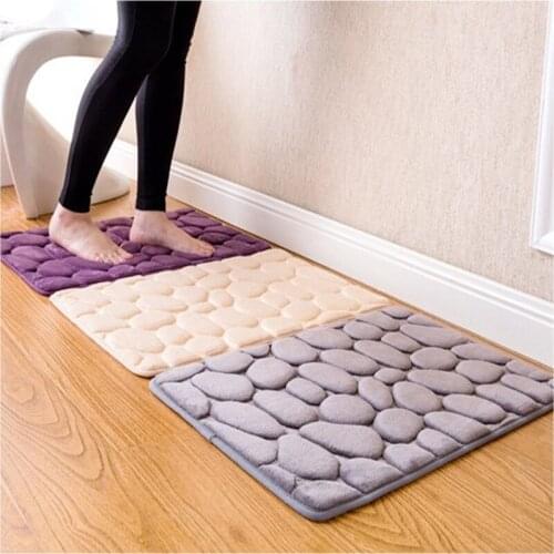 Colorful Bath Mat Bathroom Memory Foam Mat Carpet Water Absorption Rug Floor Anti Slip Soft Rug Mats Kitchen Carpet 40*60cm