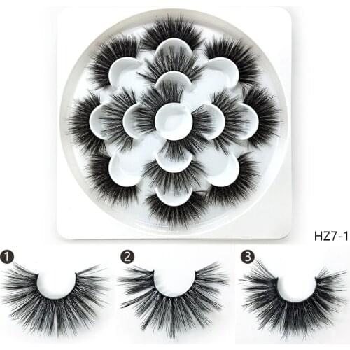 NEW 7 Pairs Multi pack 25mm long lashes 100% Mink Eyelashes Soft Dramatic Volume Fake Lashes Reusable Thick False Eyelashes