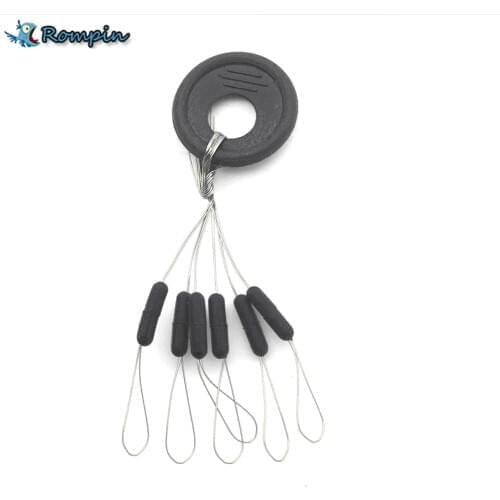Rompin Highly Commend 10 Pcs 6 in 1 Size S M L Black Rubber Oval Stopper Fishing Bobber Float