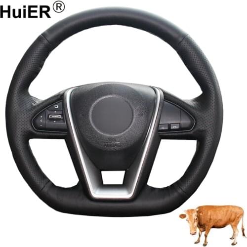 Hand Sewing Car Steering Wheel Cover Top Cow Leather For Nissan Lannia 2015 2016 2017 2018 2019 2020 Maxima 2016-2020 Volant