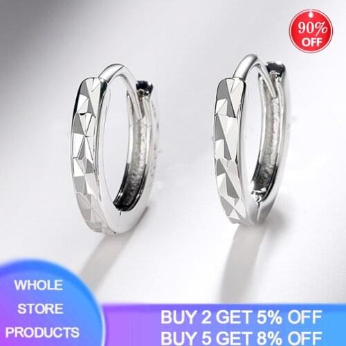 YANHUI Hoop Earrings For Women Original 925 Sterling Silver Round Circle Earring Ear Clip Flower Earrings aretes Mujer