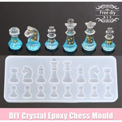 Crystal Chess Shape Silicone Mold DIY Ornament Resin Casting Jewelry Making Craft Mould Kitchen Accessories