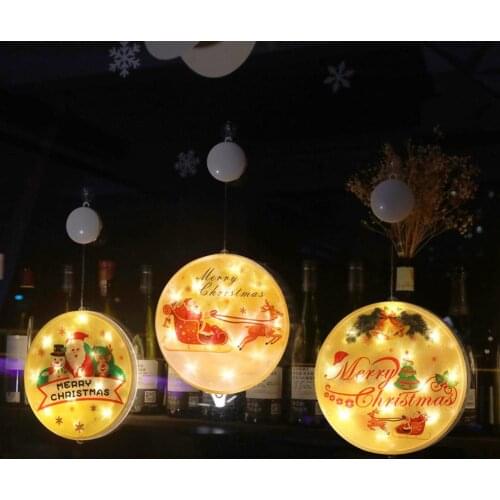 Latest LED Sucker Hanging Lights Christmas Tree Ornament Lamp Christmas Tree Hanging Santa Claus Snowman Tree Christmas Lights