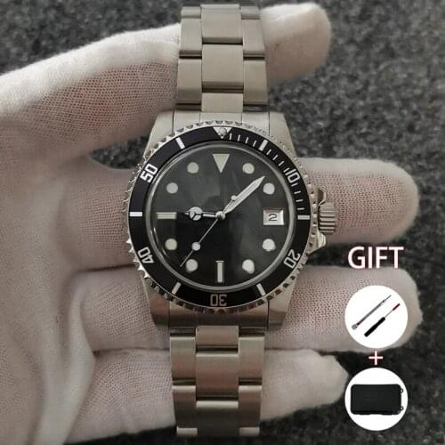 Vintage 1960 Wrist Watch NH35/38 Automatic Movement Mechanische Retro-Uhr Montre mécanique rétro Green Luminous Stainless Steel